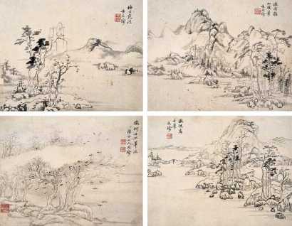 卞文瑜 癸巳（1653年）作 山水 册页